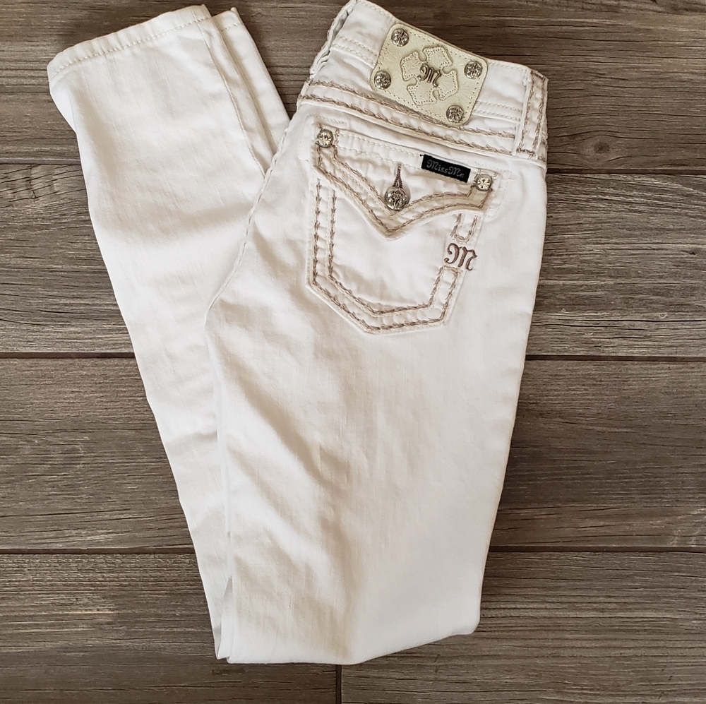 Miss Me white skinny jeans